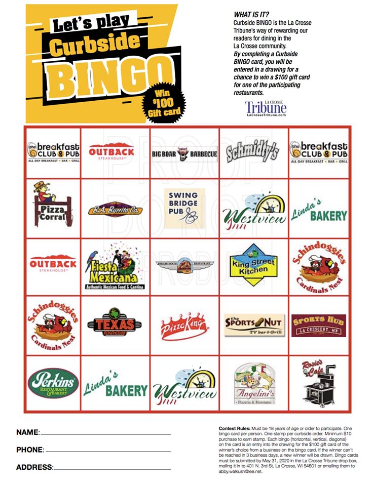 Idea #6 of 50 Days of Ideas! Curbside Bingo!